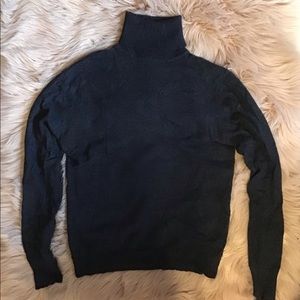 Heather navy wool turtle neck sweater